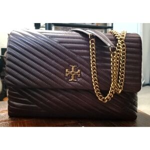 Tory Burch Kira Glazed Leather Convertible Bag with Brass hardware Fig